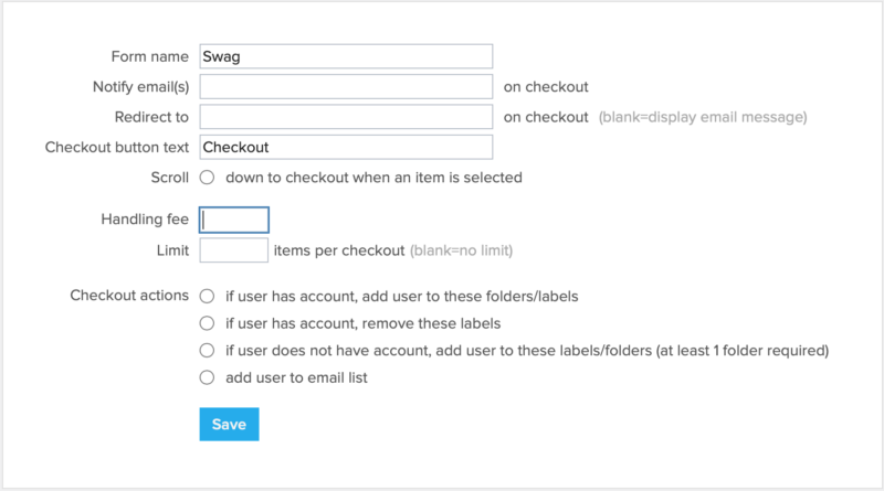 shopping cart settings box